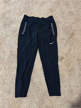 Nike Black Track Joggers with Reflective Zip Accents